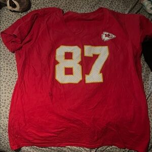 Red Kansas City Chiefs Number 87 T-Shirt